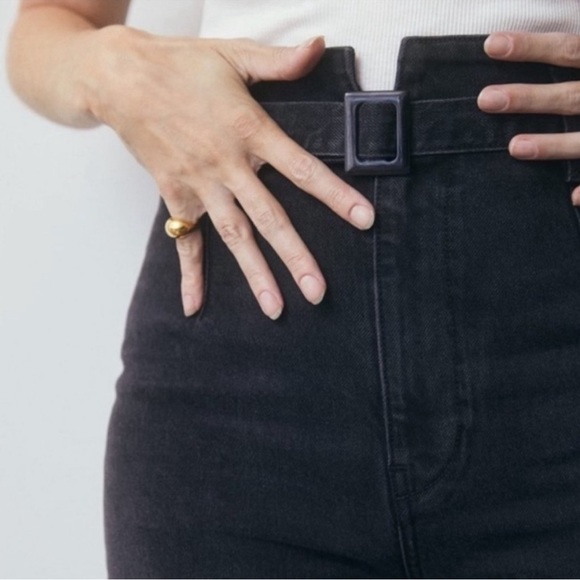 Reformation Kayo high rise jeans black with belt - Picture 3 of 6